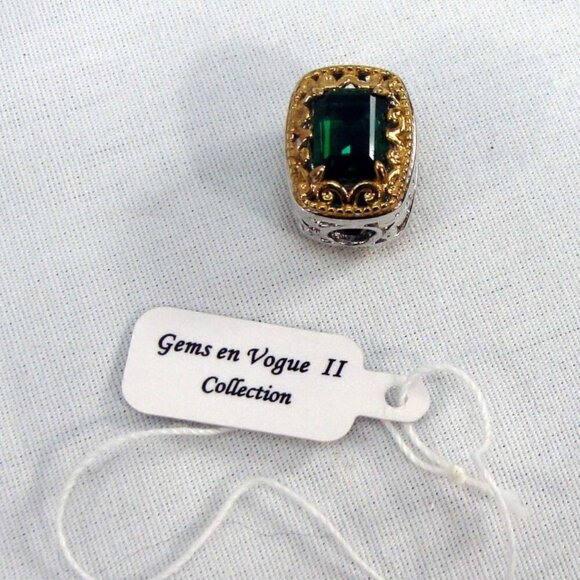 Michael Valitutti Gems en Vogue double sided green gemstone CHARM 925 silver 18k - Picture 5 of 7